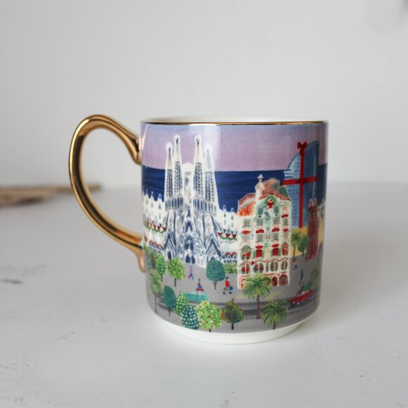 Anthropologie Holiday In the City Barcelona Stoneware Mug - NEW NIB Sold out - Picture 5 of 6